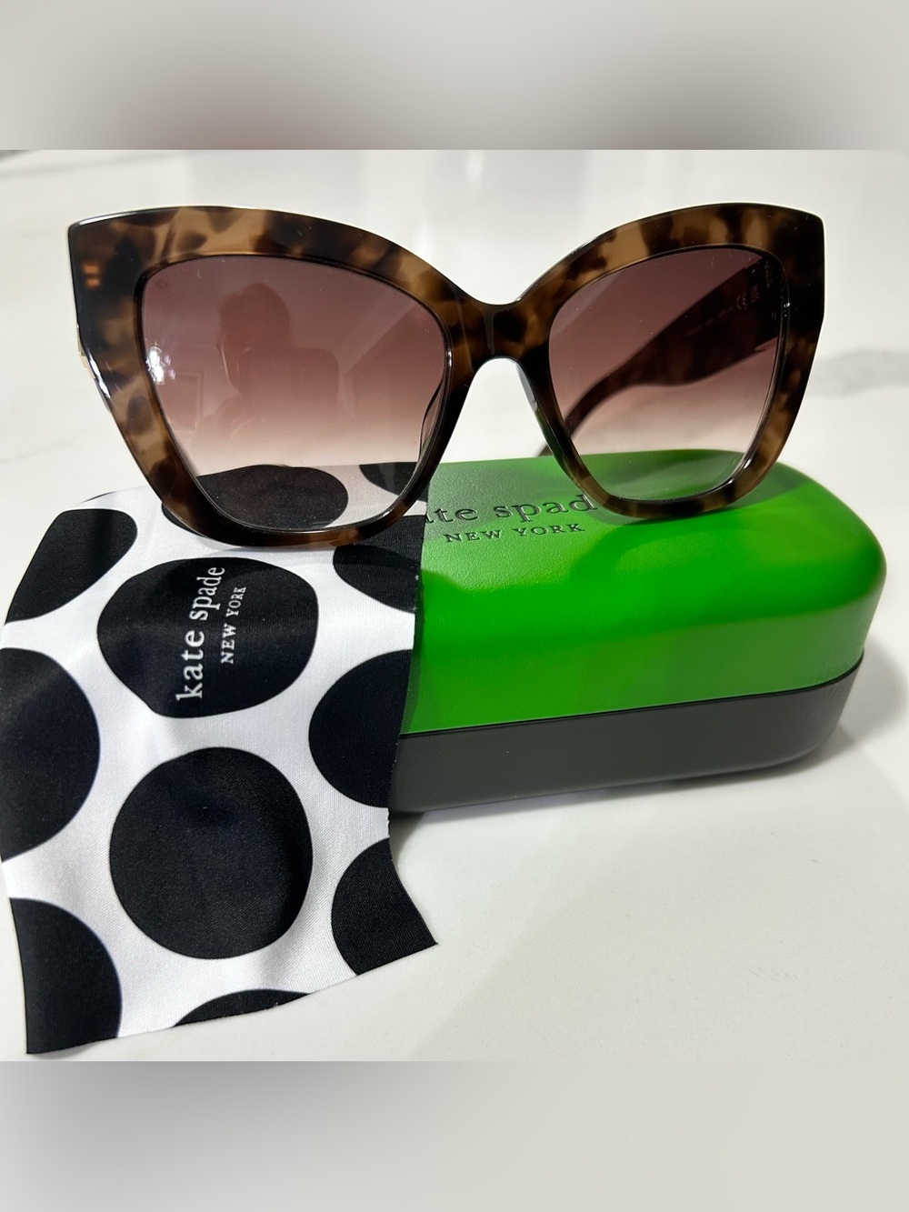Kate Spade Tortoiseshell Cat-Eye Sunglasses with Brown Gradient Lenses